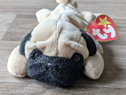 Vintage Ty Original Beanie Baby Pugsly 1996 Beanie / Plush / Soft Toy